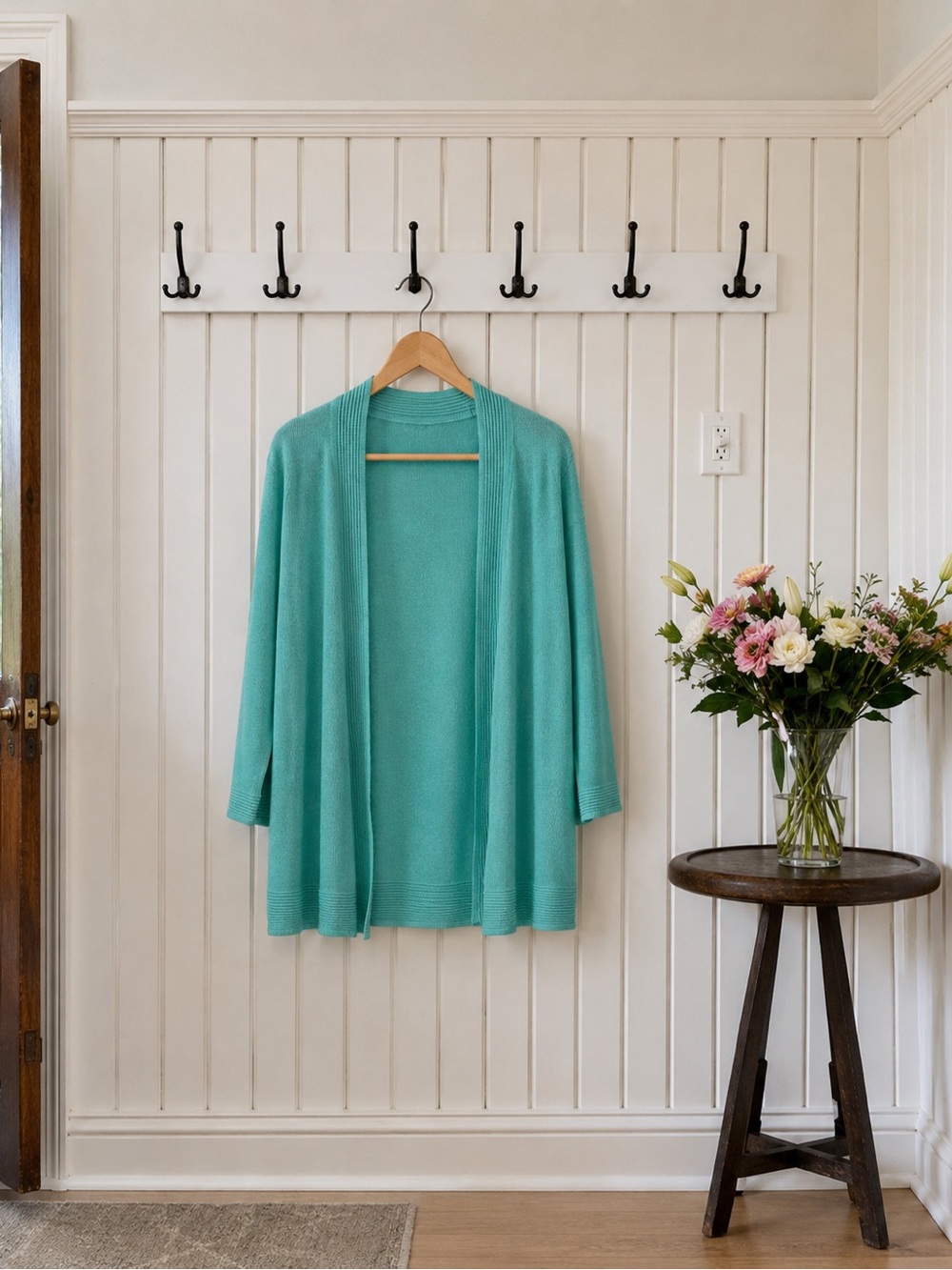 NWT Cyrus Women's Open-Front Turquoise Cardigan